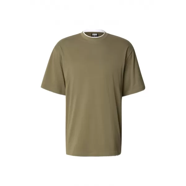  Pánske tričko URBAN CLASSICS TB029A-00824 OLIVE/WHITE 