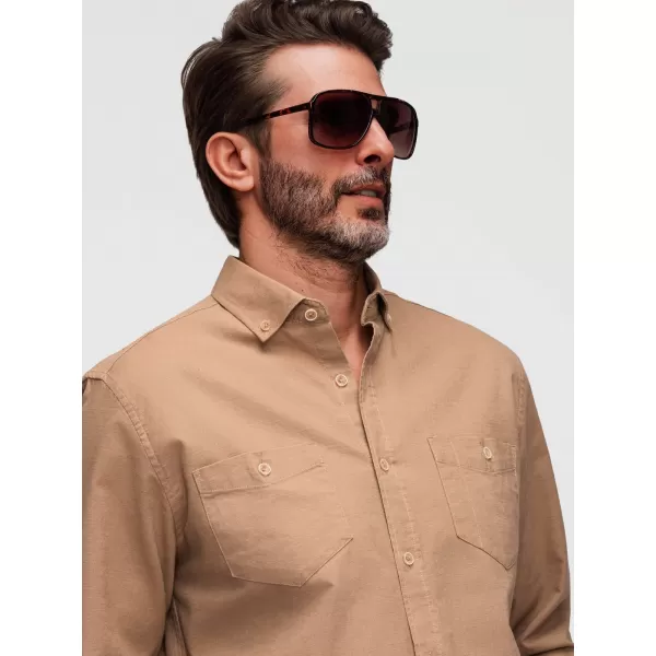  Pánska košeľa OMBRE N-OM-SHCS-0134 LIGHT BROWN 