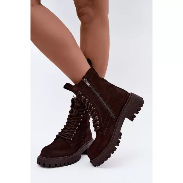  Dámske členkové topánky D&A JC62-1035 BROWN 