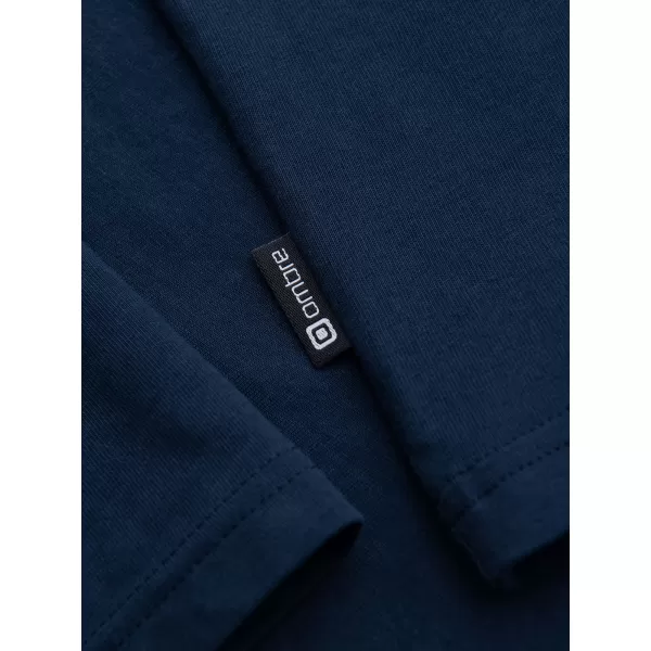  Pánske tričko OMBRE OM-LSBL-0143 NAVY BLUE 