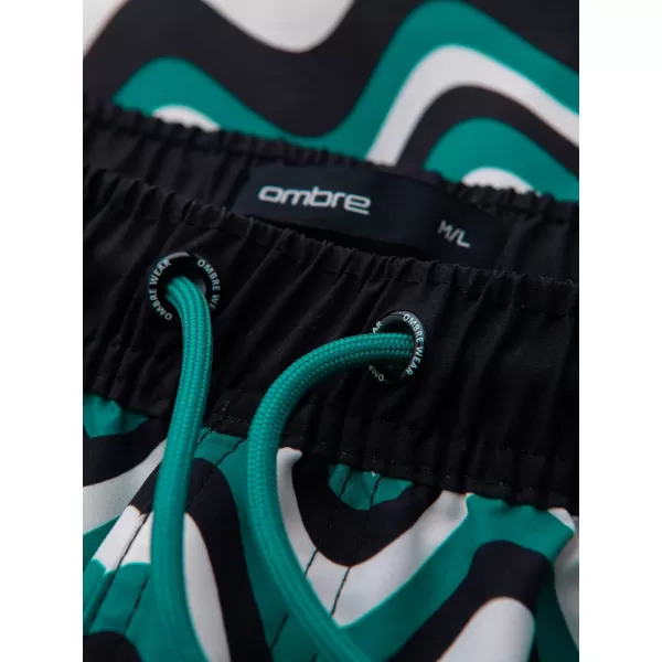 Pánske kraťasy OMBRE OM-SRSS-0221 GREEN AND BLACK 