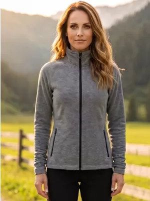 Dámska micro fleece mikina MALFINI FACTOR 853 ČIERNY MELÍR