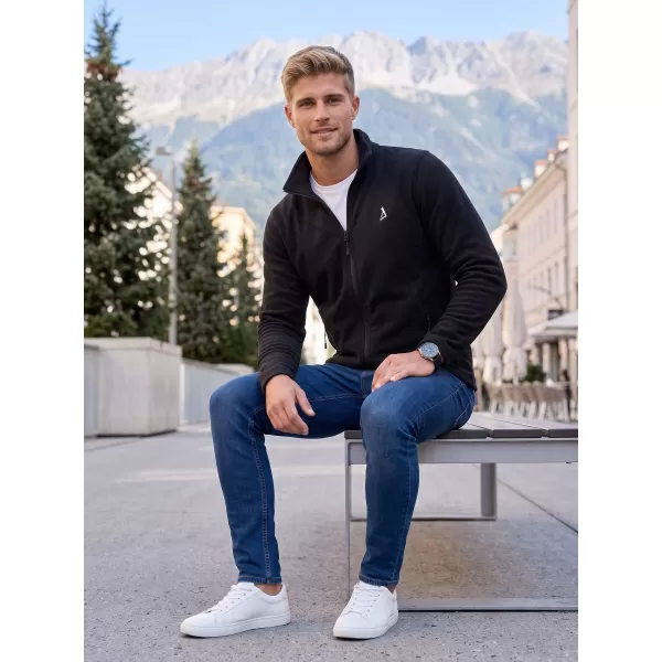 Pánska fleece mikina ALTISPORT ALM002852 ČIERNOSTRIEBORNÁ 