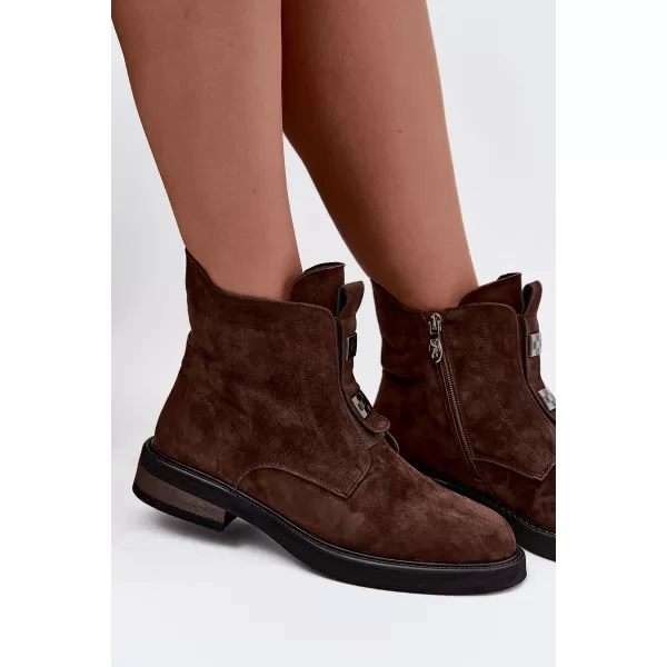  Dámske členkové topánky D&A CR62-3335 BROWN 