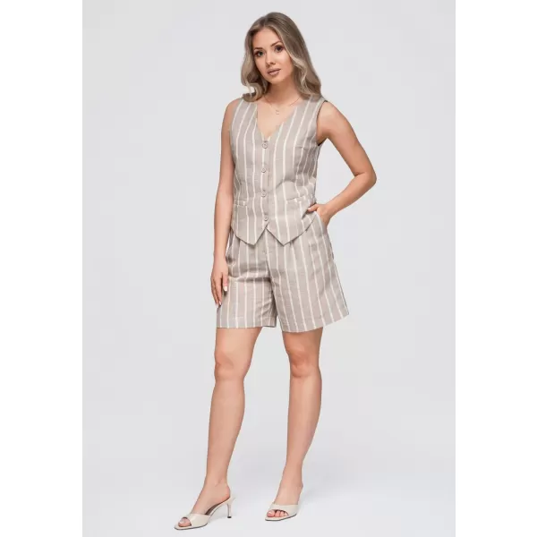  Dámsky kabát OMBRE OW-VE-E0008 BEIGE 