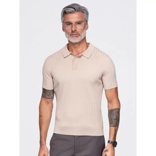  Pánske polo tričko OMBRE OM-POSS-0180 BEIGE 