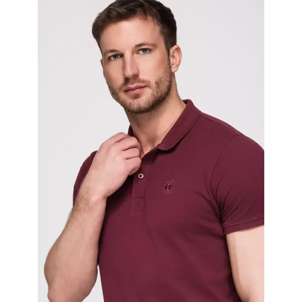  Pánske tričko s golierom OMBRE OM-POBS-0171 WHITE/MAROON/DARK BLUE 