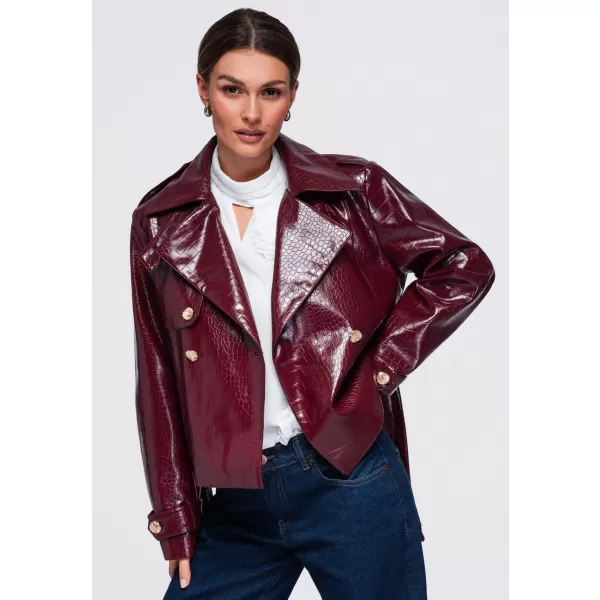  Dámska bunda OMBRE OW-JAFL-0144 BURGUNDY 