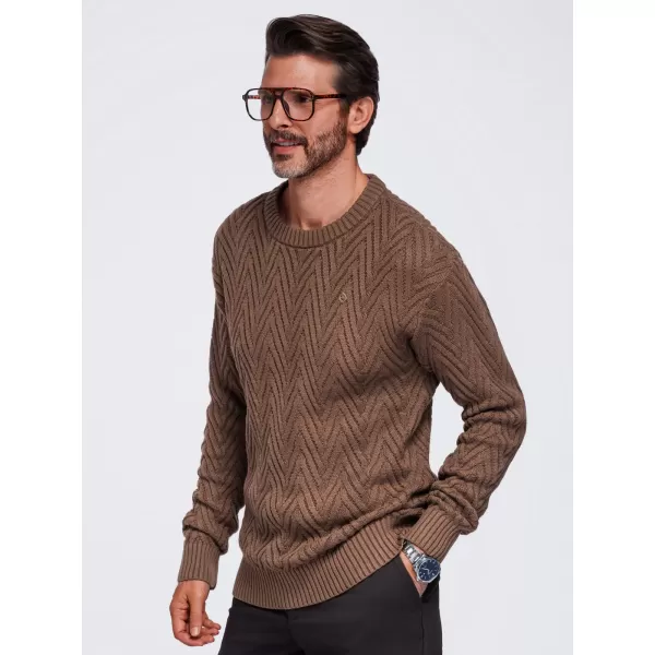  Pánsky sveter OMBRE OM-SWSW-0190 BROWN 