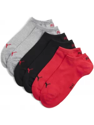 Ponožky PUMA UNISEX SNEAKER PLAIN 3P 93862401 BLACK/RED
