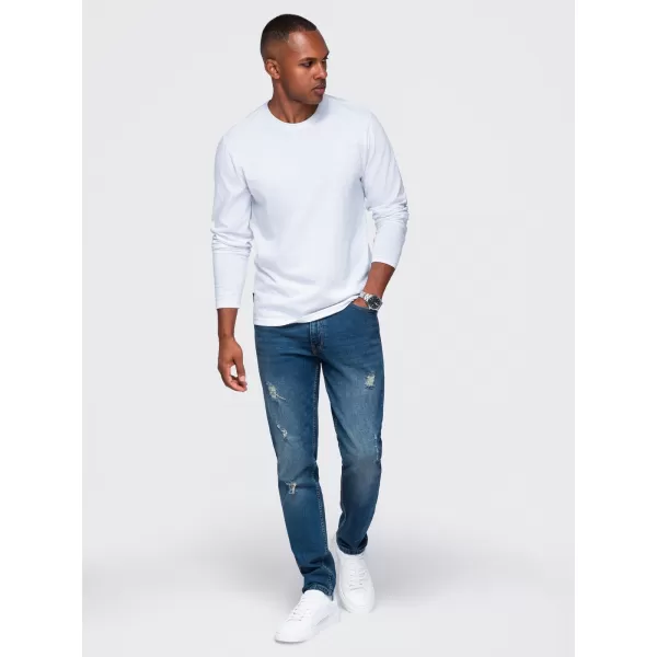  Pánske tričko OMBRE OM-LSBL-0142 WHITE 
