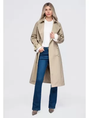 Dámsky kabát OMBRE OW-CT-E0004 BEIGE