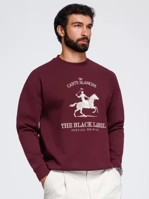 Pánska mikina OMBRE OM-SSNZ-0267 BURGUNDY