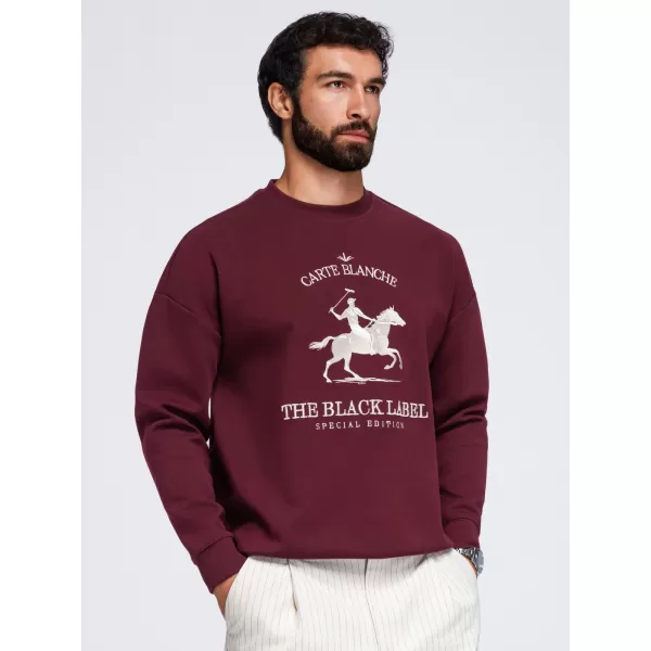  Pánska mikina OMBRE OM-SSNZ-0267 BURGUNDY 
