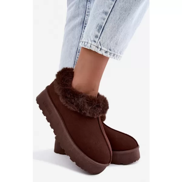  Dámske snehule BIG STAR SHOES UU274203 BROWN/BEIGE SHADOWS 