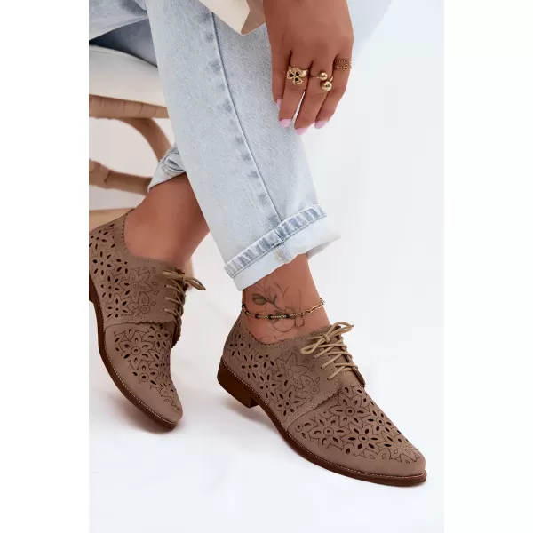  Dámske poltopánky ZAZOO 4156/HOGL BEIGE 