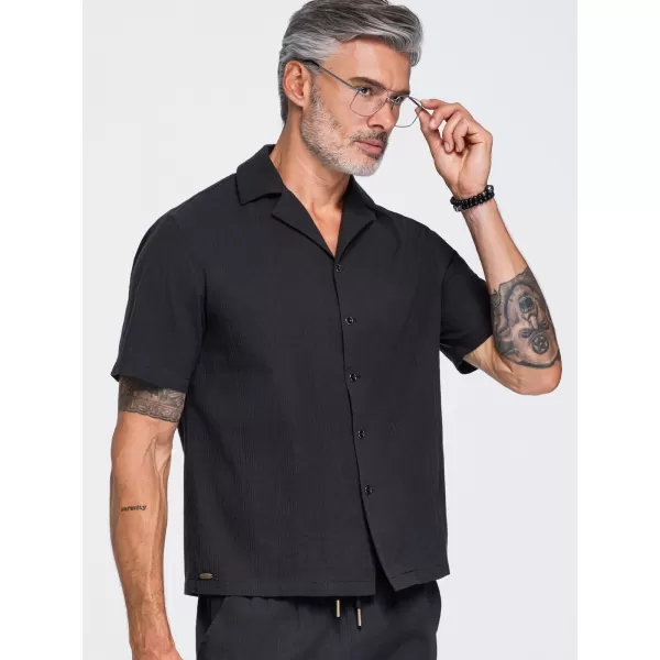  Pánska košeľa OMBRE OM-SHSS-0221 BLACK 