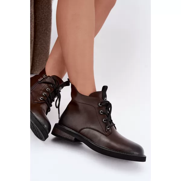  Dámske členkové topánky D&A CR62-3337 BROWN 