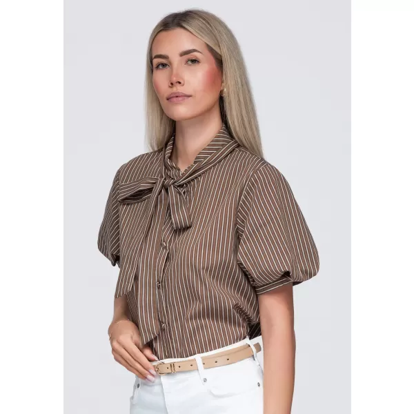  Dámska košeľa OMBRE OW-SH-E0067 BROWN 