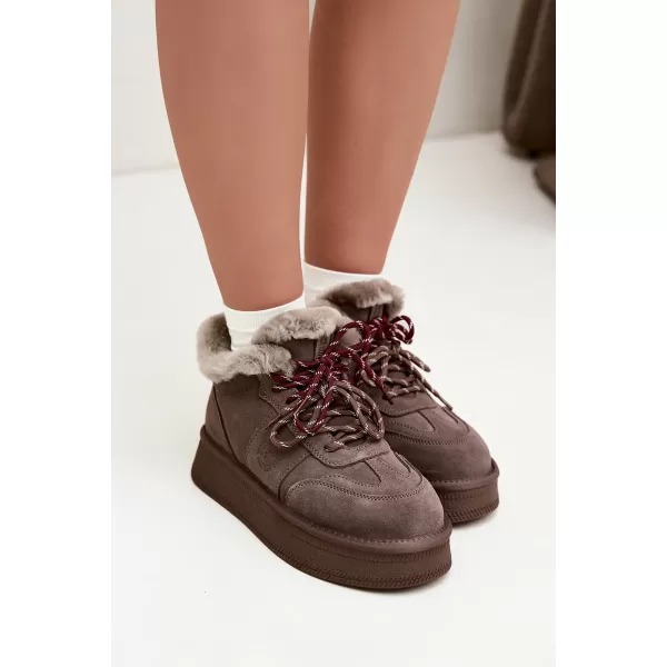  Dámske snehule BIG STAR SHOES UU274313 BROWN/BEIGE 