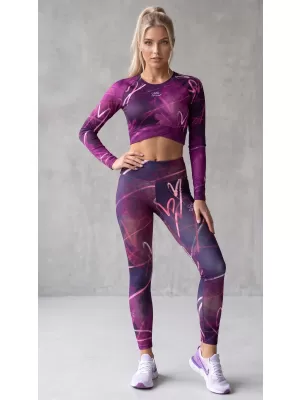 Dámske dlhé legíny premium (nové veľkosti) ALTISPORT VOJ/ALW082LEG05 FIALOVÁ