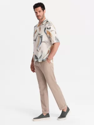 Pánske chino nohavice OMBRE P1522 BEIGE