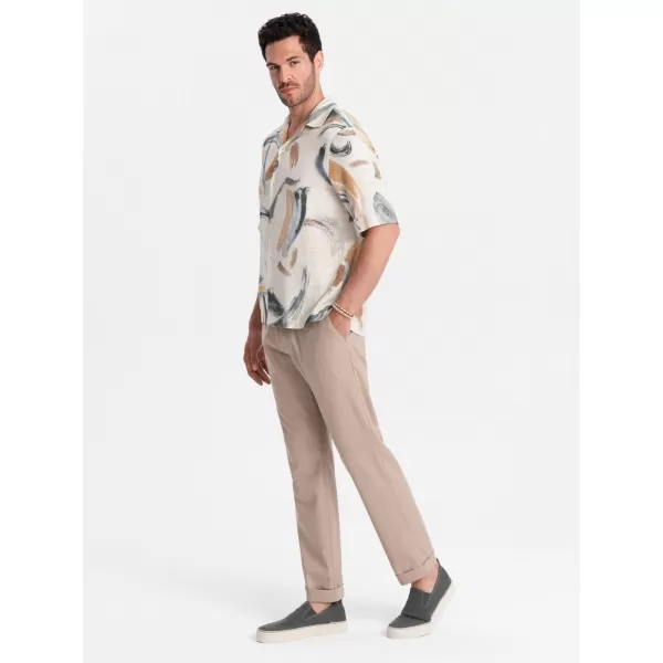  Pánske chino nohavice OMBRE P1522 BEIGE 