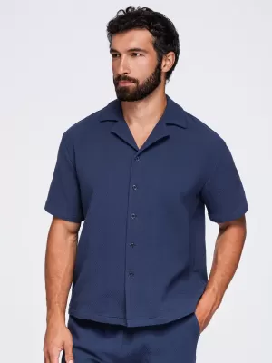 Pánska košeľa OMBRE OM-SHSS-0220 NAVY BLUE