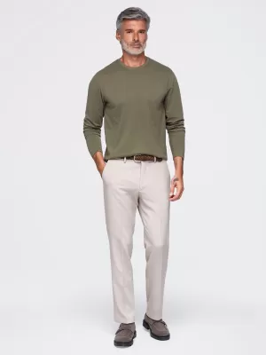 Pánske tričko OMBRE OM-LSBL-0142 DARK OLIVE