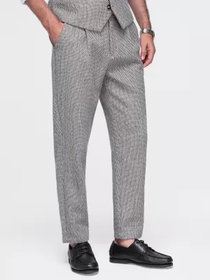 Pánske nohavice OMBRE OM-PACP-0315 BROWN MELANGE