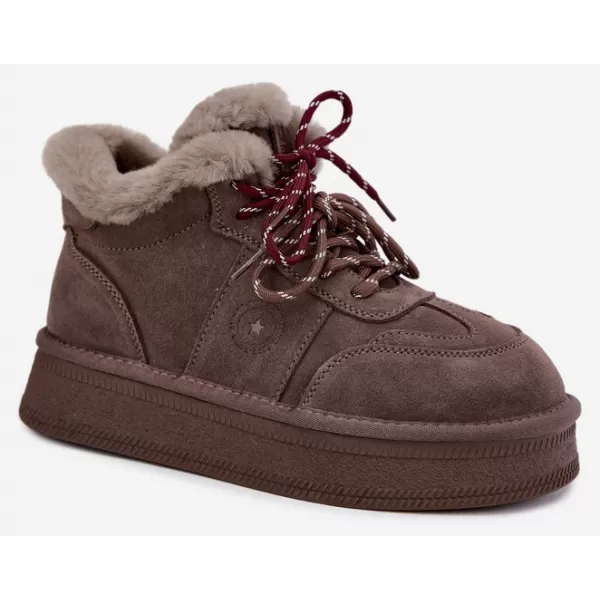  Dámske snehule BIG STAR SHOES UU274313 BROWN/BEIGE 