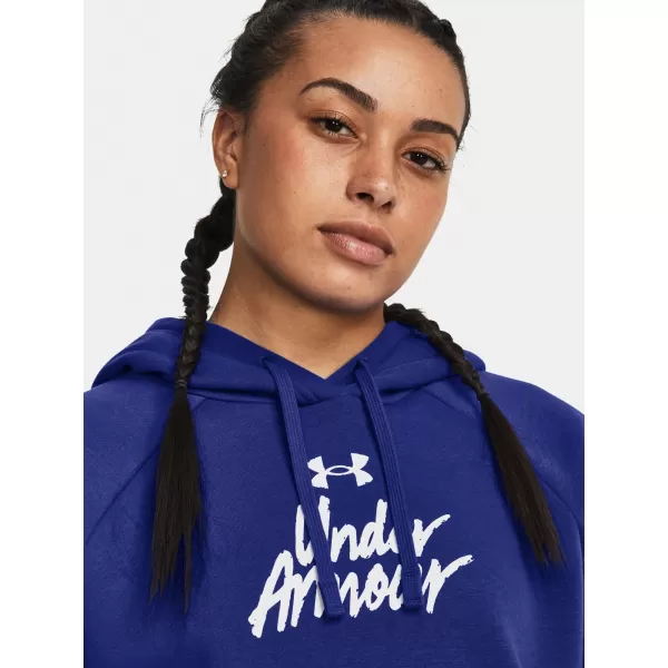  Dámska mikina UNDER ARMOUR UA RIVAL FLEECE GRAPHIC HDY 1379609-400 MODRÁ 