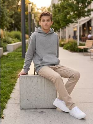 Detská mikina MALFINI CHILL 423 TMAVO ŠEDÝ MELÍR