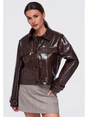 Dámska bunda OMBRE OW-JAFL-0145 BROWN