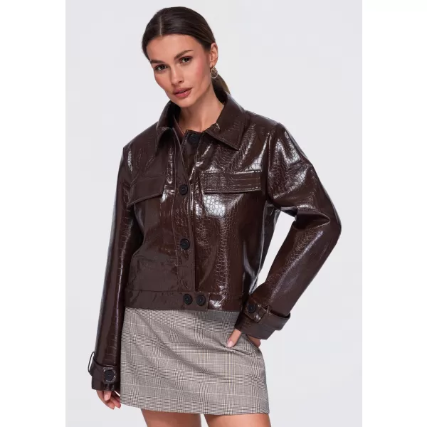  Dámska bunda OMBRE OW-JAFL-0145 BROWN 