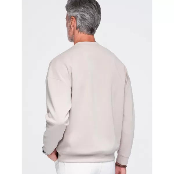  Pánska mikina OMBRE OM-SSNZ-0267 BEIGE 