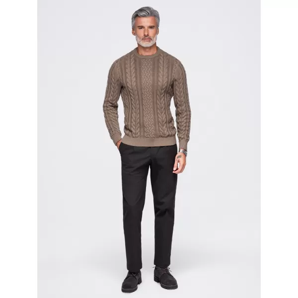  Pánsky sveter OMBRE OM-SWSW-0191 BROWN 