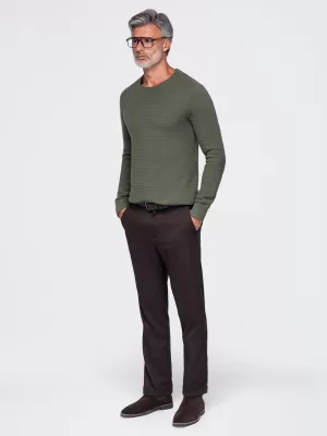 Pánsky sveter OMBRE OM-SWSW-0119 OLIVE