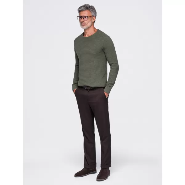  Pánsky sveter OMBRE OM-SWSW-0119 OLIVE 