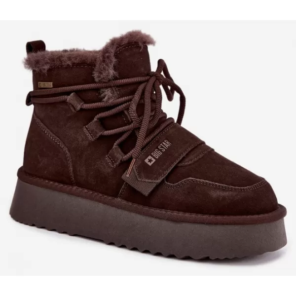  Dámske snehule BIG STAR SHOES UU274316 BROWN/BEIGE SHADOWS 