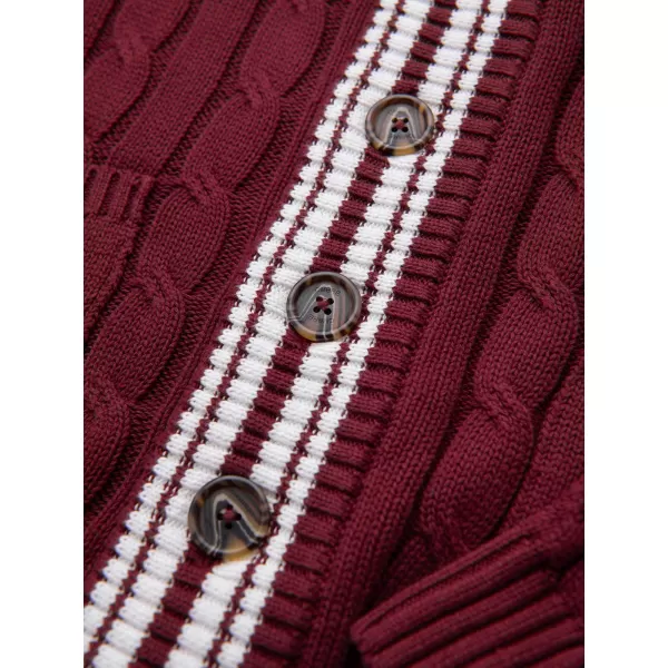  Pánsky kardigan OMBRE OM-SWCD-0196 BURGUNDY 