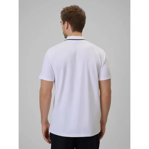  Pánske tričko s golierom 4F WMM00TPTSM0773 WHITE 