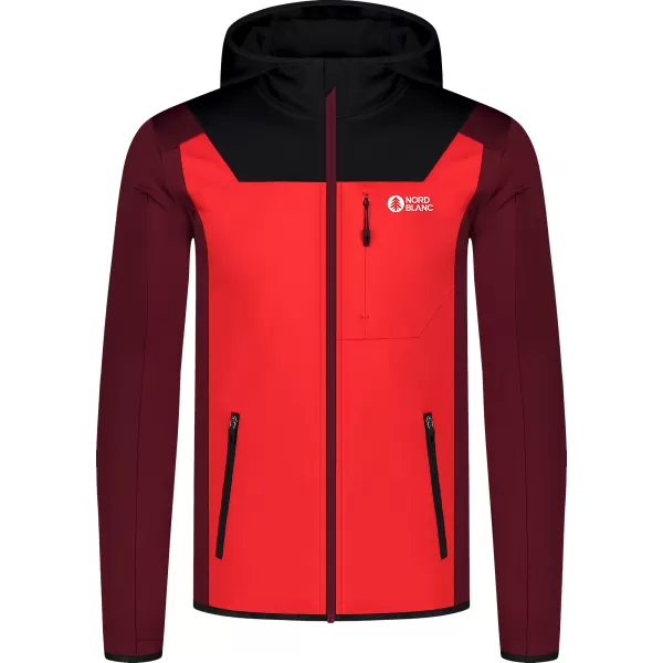  Pánska powerfleece mikina NORDBLANC SPRAWL NBSFM8333 ČERVENÁ 