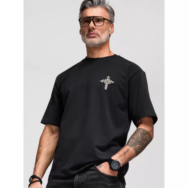  Pánske tričko OMBRE OM-TSCT-0276 BLACK 