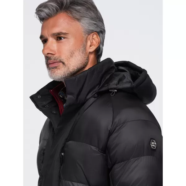  Pánska zimná bunda OMBRE OM-JALJ-0263 BLACK 