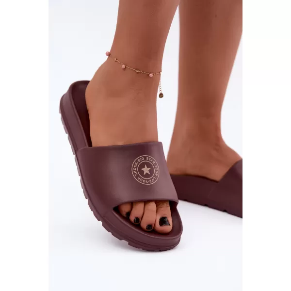  Dámske šľapky BIG STAR SHOES UU274075 VÍNOVÁ 