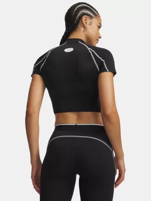 Dámske tričko UNDER ARMOUR HEATGEAR ELITE CROP MCK SS 6014710-008 ČIERNA