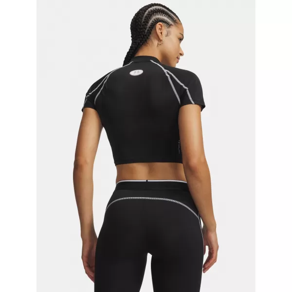  Dámske tričko UNDER ARMOUR HEATGEAR ELITE CROP MCK SS 6014710-008 ČIERNA 