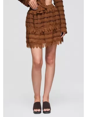 Dámska sukňa OMBRE OW-GL-E0015 LIGHT BROWN