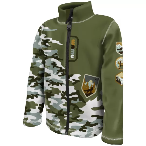  Fleecová mikina detská, MASKÁČ, khaki, vel. 104-110 ZELENÁ WAMU 